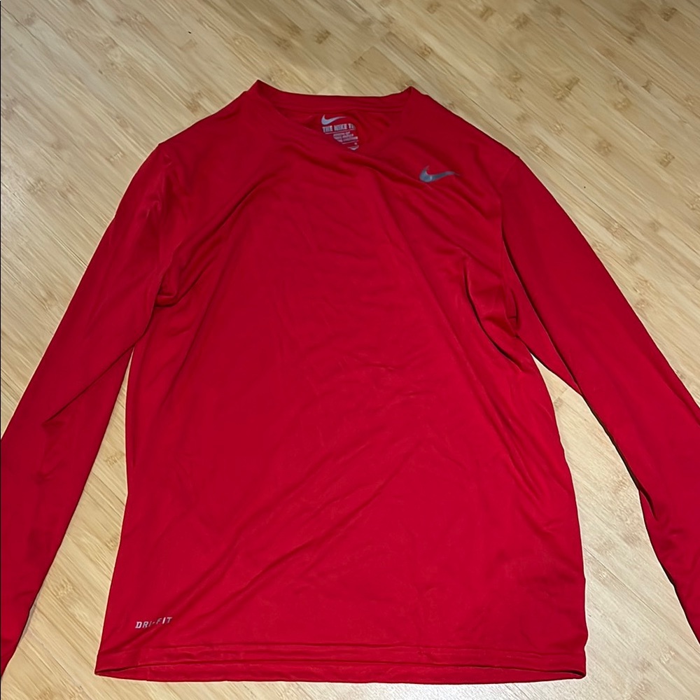 Nike Red Dri-FIT Long Sleeve Top